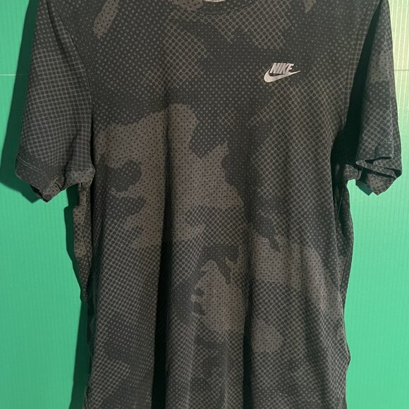Nike Dri-FIT Camo Pattern Training Tee Black Gray Size M - Picture 1 of 5